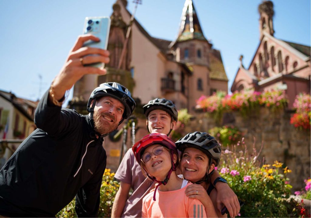 Vélo en famille à eguisheim